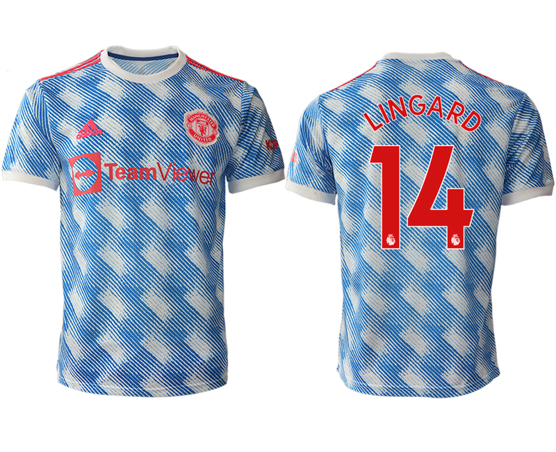 Men 2021-2022 Club Manchester United away aaa version blue #14 Soccer Jersey